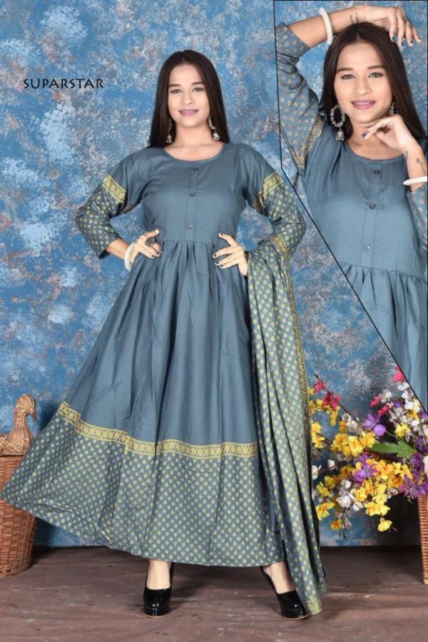 SS Superstar Fancy Rayon Kurti With Dupatta